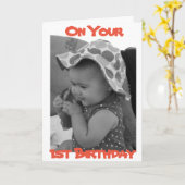 CARTE D'ANNIVERSAIRE **1ER ANNIVERSAIRE** (Fleur jaune)