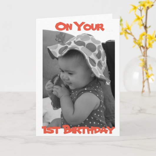 CARTE D'ANNIVERSAIRE **1ER ANNIVERSAIRE** (Fleur jaune)