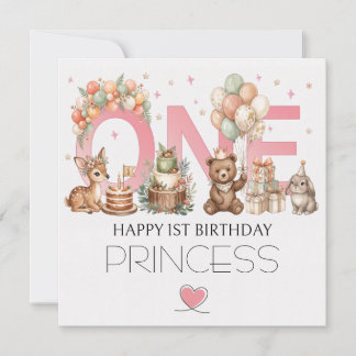 Carte d'anniversaire 1ère année pour fille