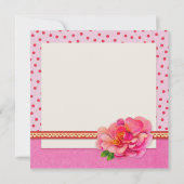 Carte d'anniversaire 1ste rose - fleur bohème vint (Dos)