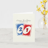 Carte d'anniversaire 21 ans (Fleur jaune)