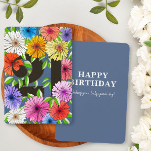 Carte d'anniversaire 21 ans Navy Bleu Rétro Coloré
