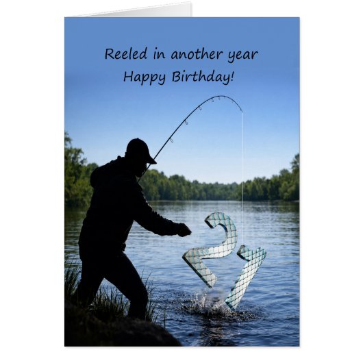 Carte d'anniversaire 21 ans pour pêcheur (Devant)