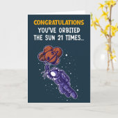 Carte d'anniversaire 21e (Fleur jaune)