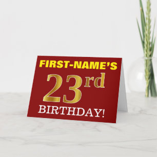 Carte d'anniversaire "23e ANNIVERSAIRE" Rouge, Imi