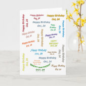 Carte d'anniversaire 24 octobre (Fleur jaune)