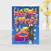 Carte d'anniversaire 25e, Joyeux anniversaire (Fleur jaune)