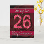 carte d'anniversaire 26 ans avec des roses et des (Fleur jaune)