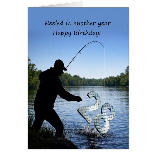Carte d'anniversaire 28 ans pour un pêcheur (Devant)