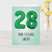 Carte d'anniversaire 28e (Fleur jaune)