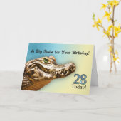 Carte d'anniversaire 28e (Fleur jaune)