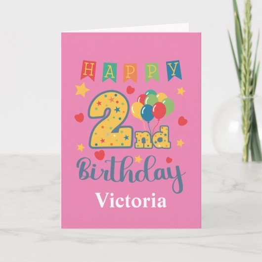 Carte d'anniversaire 2 ans (Devant)