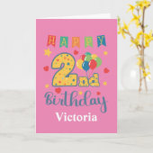 Carte d'anniversaire 2 ans (Fleur jaune)