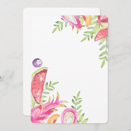 Carte d'anniversaire 2 ans Fille - TWO-TTI FRUTTI (Devant / Derrière)