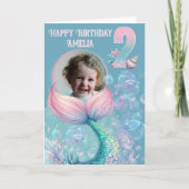 Carte d'anniversaire 2 ans Mermaid Tail avec une p (Devant)