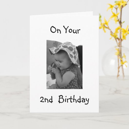 CARTE D'ANNIVERSAIRE ***2E ANNIVERSAIRE*** (Fleur jaune)