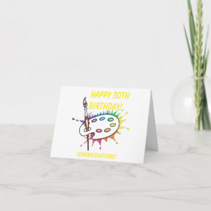 Carte d'anniversaire 30 ans Artist's Palette