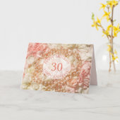 Carte d'anniversaire 30 ans avec perles et pétales (Fleur jaune)