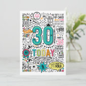 Carte d'anniversaire 30 ans | Carte d'anniversaire (Debout devant)