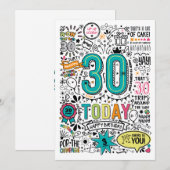 Carte d'anniversaire 30 ans | Carte d'anniversaire (Devant / Derrière)