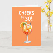 Carte d'anniversaire 30 ans inspirée d'Aperol (Fleur jaune)