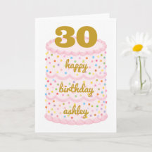 Carte d'anniversaire 30 ans personnalisée, nom per
