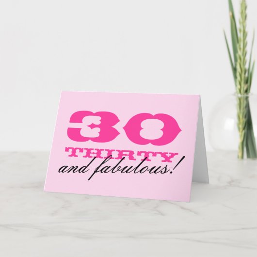 Carte d'anniversaire 30 ans pour femmes | 30 ans e (Devant)