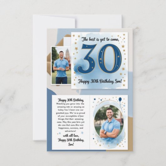 carte d'anniversaire 30 ans pour fils (Devant)