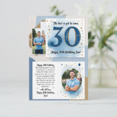 carte d'anniversaire 30 ans pour fils (Debout devant)