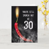 Carte d'anniversaire 30 ans Red Hot Pepper (Fleur jaune)