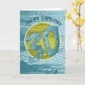 Carte d'anniversaire 30e - Carte d'anniversaire mo (Fleur jaune)