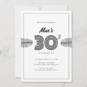 Carte d'anniversaire 30e minimum tropicale (Devant)