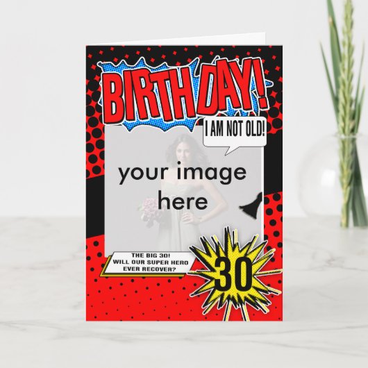 Carte d'anniversaire 30e - Superhero (Devant)