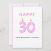Carte d'anniversaire 30th Pink (Devant)