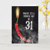 Carte d'anniversaire 31 ans Red Hot Pepper (Fleur jaune)