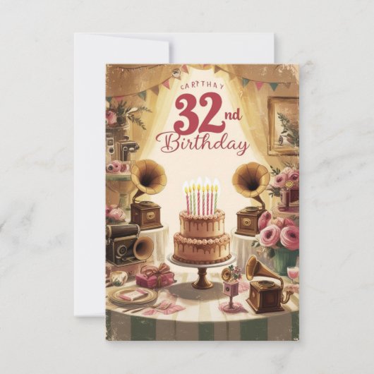 carte d'anniversaire 32 ans (Devant)