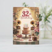 carte d'anniversaire 32 ans (Debout devant)