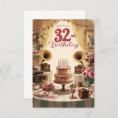 carte d'anniversaire 32 ans (Devant / Derrière)