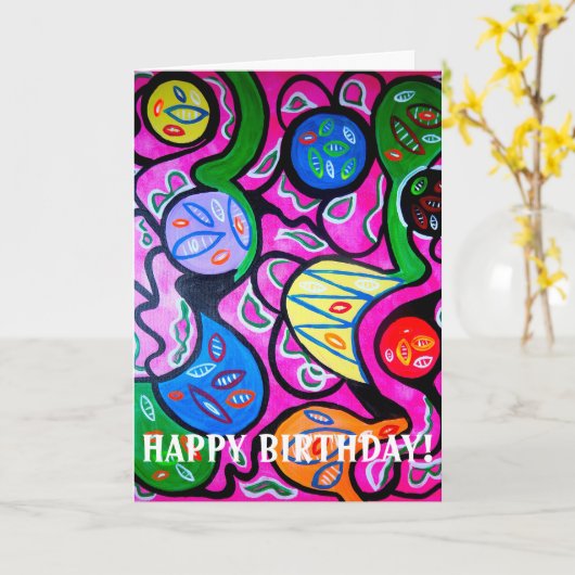 Carte d'anniversaire 35 (Fleur jaune)