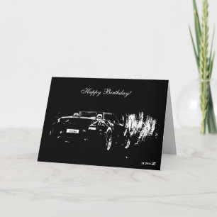 Carte d'anniversaire 370Z pour voiture de campagne