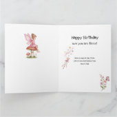 Carte d'anniversaire 3 ans fille thème fée rose (Intérieur)