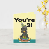 Carte d'anniversaire 3 ans Joyeux Anniversaire (Fleur jaune)