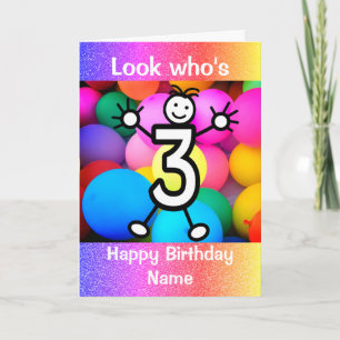 Carte d'anniversaire 3 ans Joyeux Anniversaire