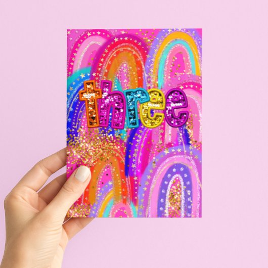 Carte d'anniversaire 3 ans pour filles