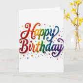 Carte d'anniversaire 3D Arc-en-ciel Joyeuse (Fleur jaune)