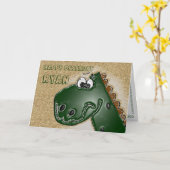 Carte d'anniversaire 3D Dinosaur (Fleur jaune)