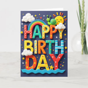 Carte d'anniversaire 3D joyeuse