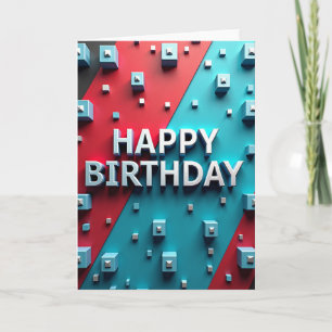 Carte d'anniversaire 3D métallique