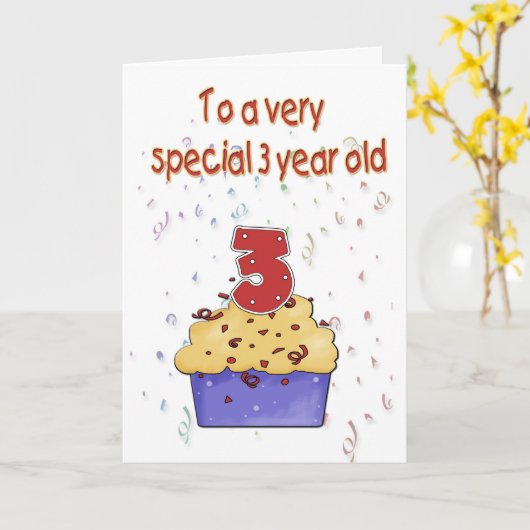 Carte d'anniversaire 3e (Fleur jaune)