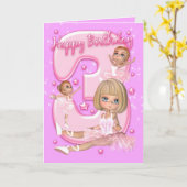 Carte d'anniversaire 3ème avec Ballerina mignonne (Fleur jaune)